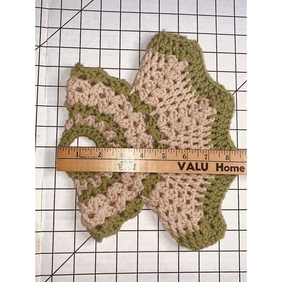 Vtg Crochet Dress Many Uses Potholder Trivet Wine Dish Bottle 8.5" Handmade - Picture 3 of 6